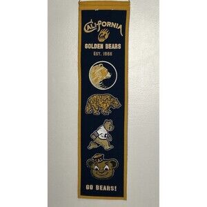 Winning Streak California Golden Bears Heritage Logo Banner BERKELEY & Necklace